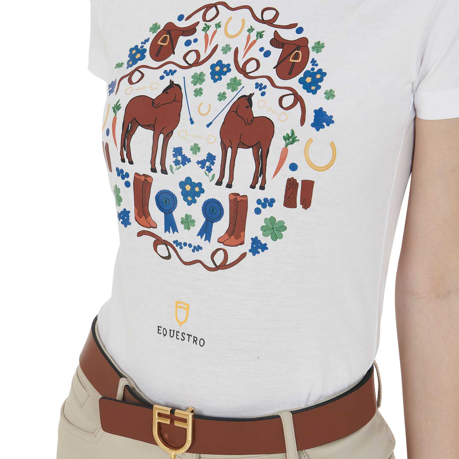 Damen T-Shirt Horse-Saddle-Boots